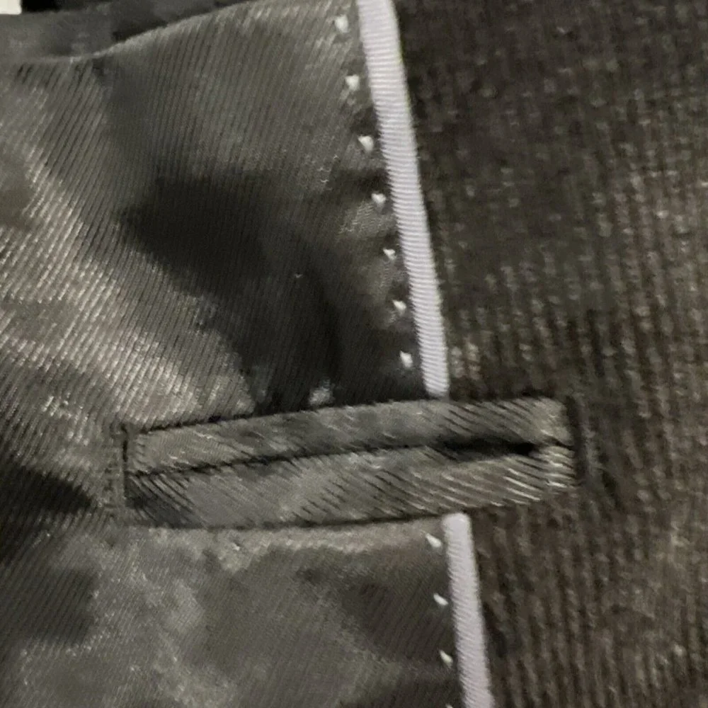 Pronto Uomo Mens Black Corduroy Blazer Sport Coat Two Button Casual Jacket 46S - Picture 15 of 16